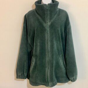 Forecaster Sport Jacket Medium Petite Fleece  Green Full Zip